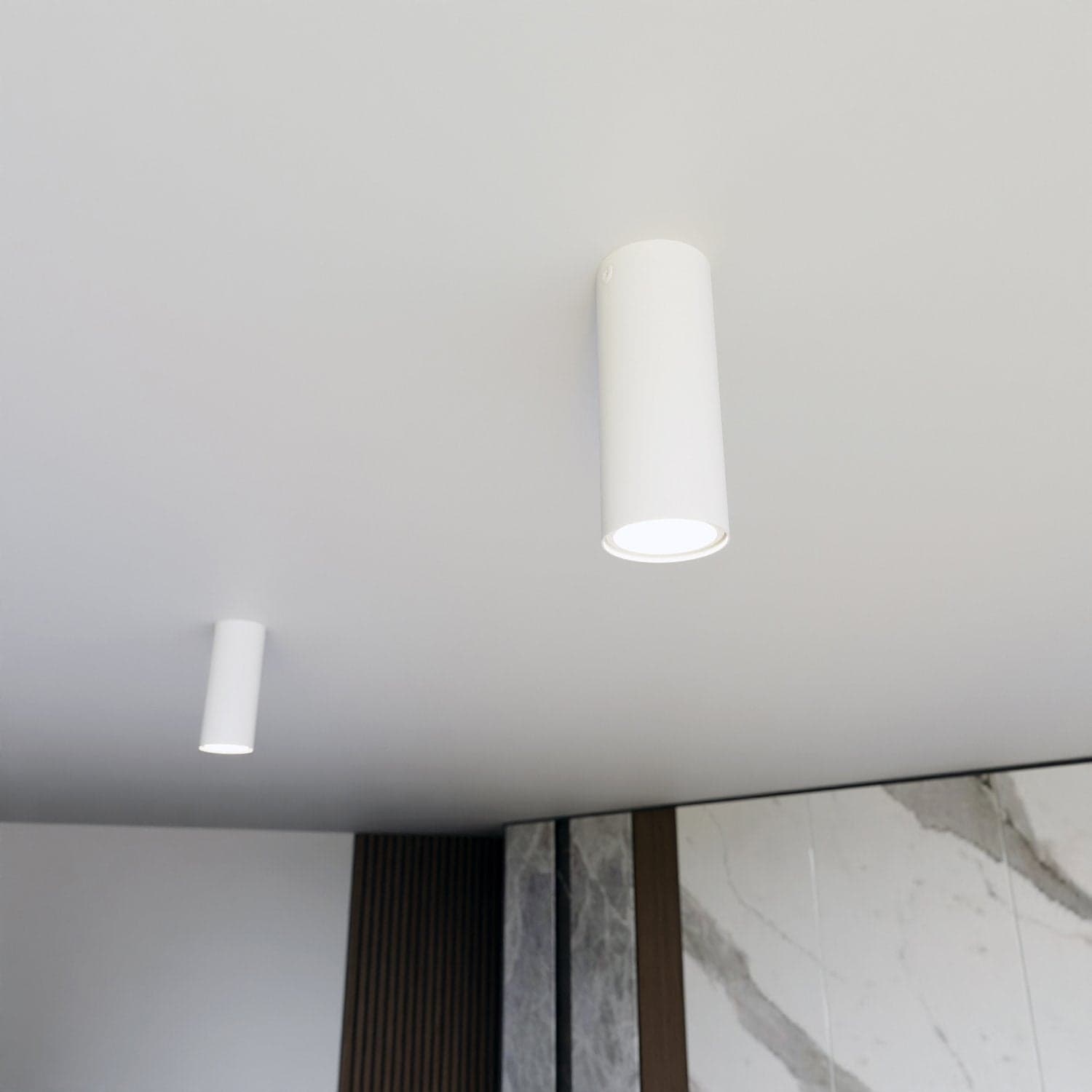 Plafoniera Moderna Faretto Tecno 1 Luce Acciaio Bianco 15 Cm in Plafoniere LuceArt - Montecorvino Pugliano, commercioVirtuoso.it