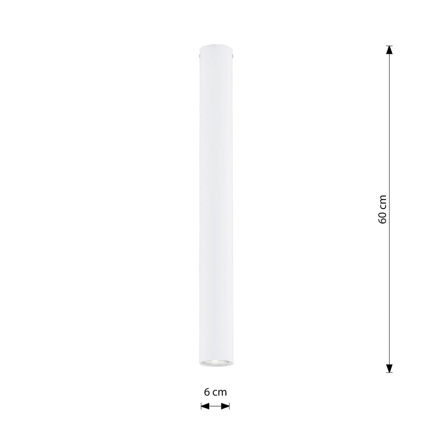 Plafoniera Moderna Faretto Tecno 1 Luce Acciaio Bianco 60 Cm in Faretti da soffitto LuceArt - Montecorvino Pugliano, commercioVirtuoso.it