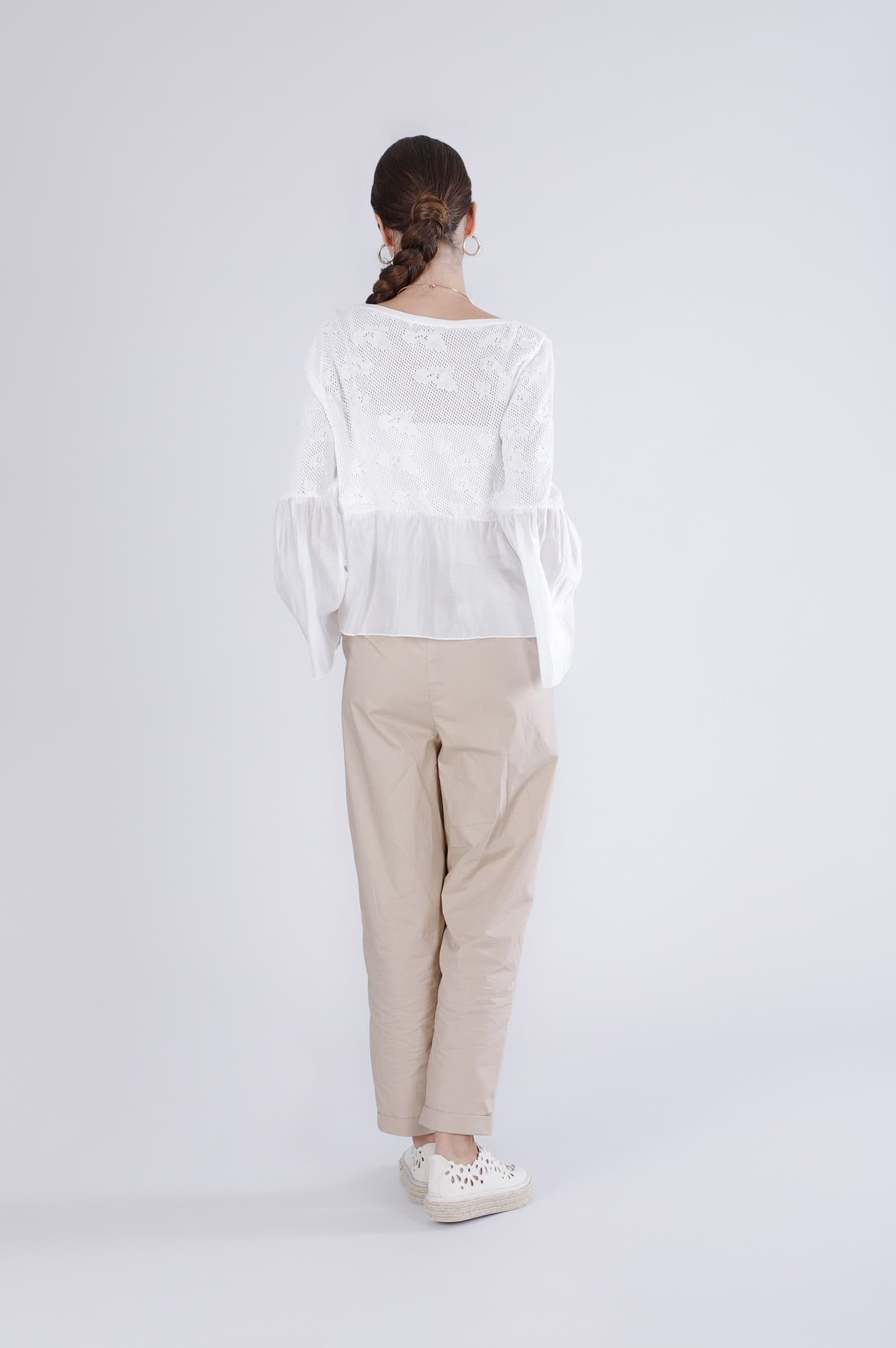MAGLIA PUNTO PIZZO CON BALZA INCRESPATA IN COTONE in T-shirt 3A Moda Mare Sport - Bellaria Igea Marina, commercioVirtuoso.it