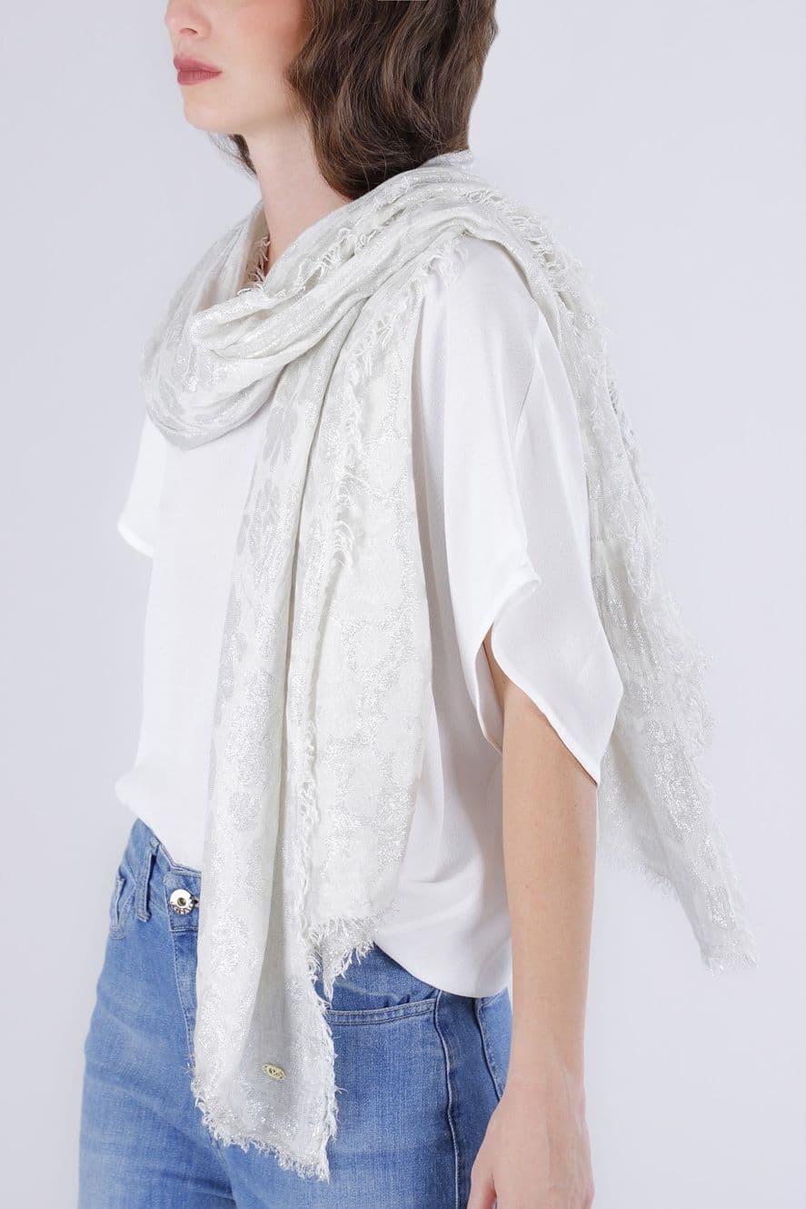 PASHMINA CON FIORI LUREX in Sciarpe 3A Moda Mare Sport - Bellaria Igea Marina, commercioVirtuoso.it