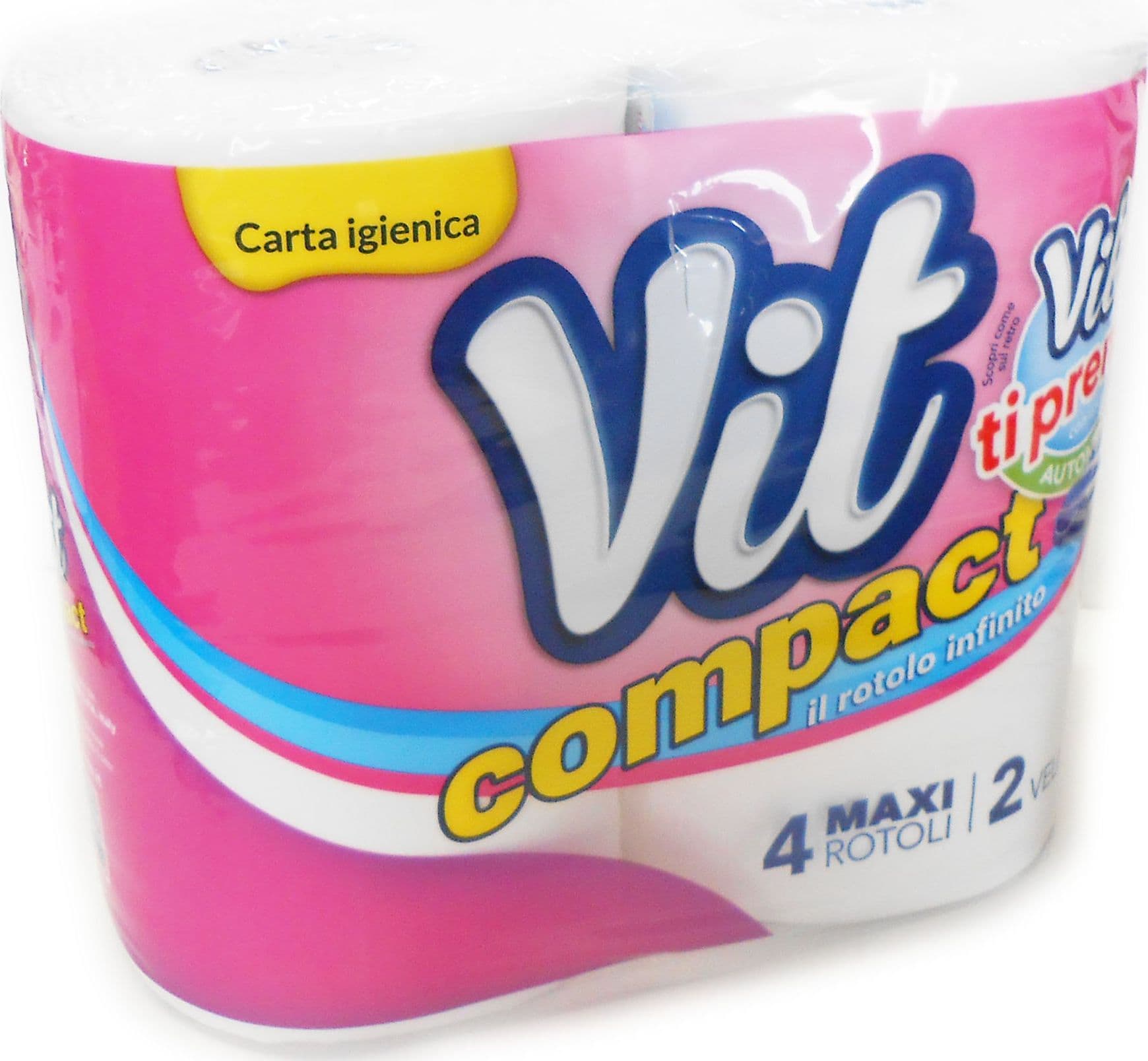 Compact 4 rotoli di carta igienica a 2 veli