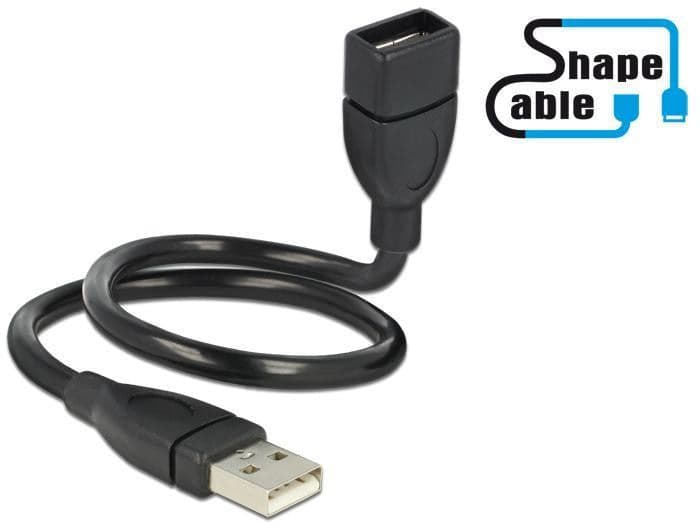Cavo semi-rigido USB2.0 A Maschio / A Femmina 35cm Nero in  Scontolo.net - Potenza, commercioVirtuoso.it