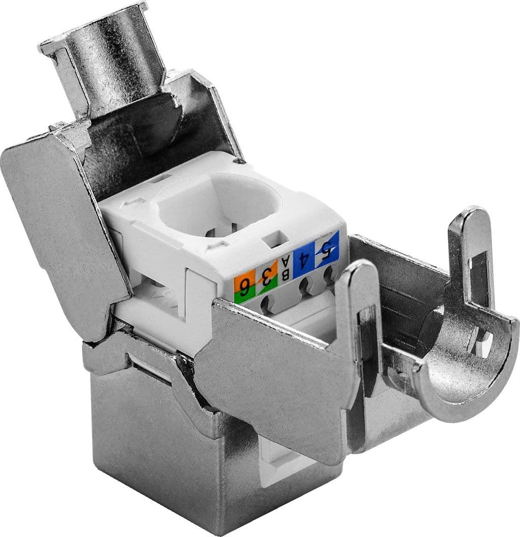 Frutto Keystone RJ45 Cat6A 10Gigabit STP 180&deg Tooless Slim in Cavi Ethernet Scontolo.net - Potenza, commercioVirtuoso.it