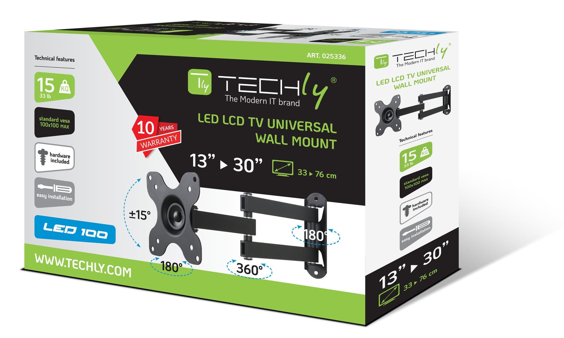Supporto a Muro per TV LED LCD 13-30'' Full-Motion Nero in Supporti da parete e da soffitto Scontolo.net - Potenza, commercioVirtuoso.it