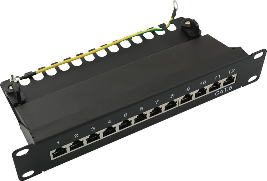 Pannello Patch 10'' STP 12 Posti RJ45 Cat. 6 Nero in Cavi Ethernet Scontolo.net - Potenza, commercioVirtuoso.it