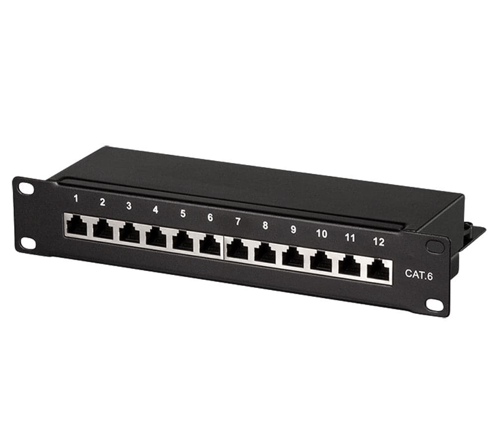 Pannello Patch 10'' STP 12 Posti RJ45 Cat. 6 Nero in Cavi Ethernet Scontolo.net - Potenza, commercioVirtuoso.it