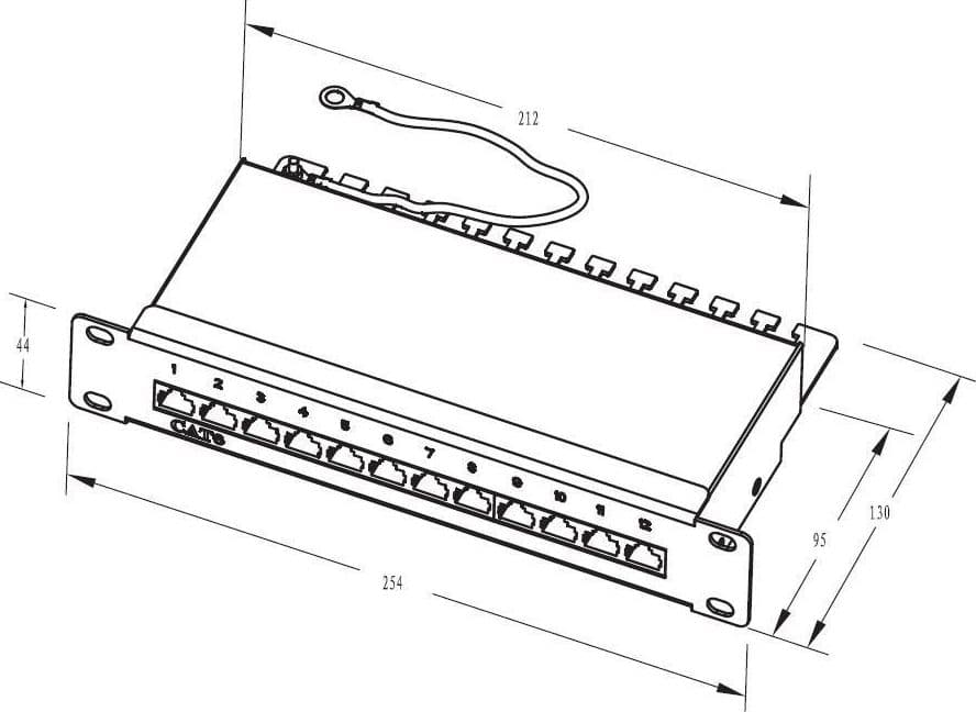 Pannello Patch 10'' STP 12 Posti RJ45 Cat. 6 Nero in Cavi Ethernet Scontolo.net - Potenza, commercioVirtuoso.it