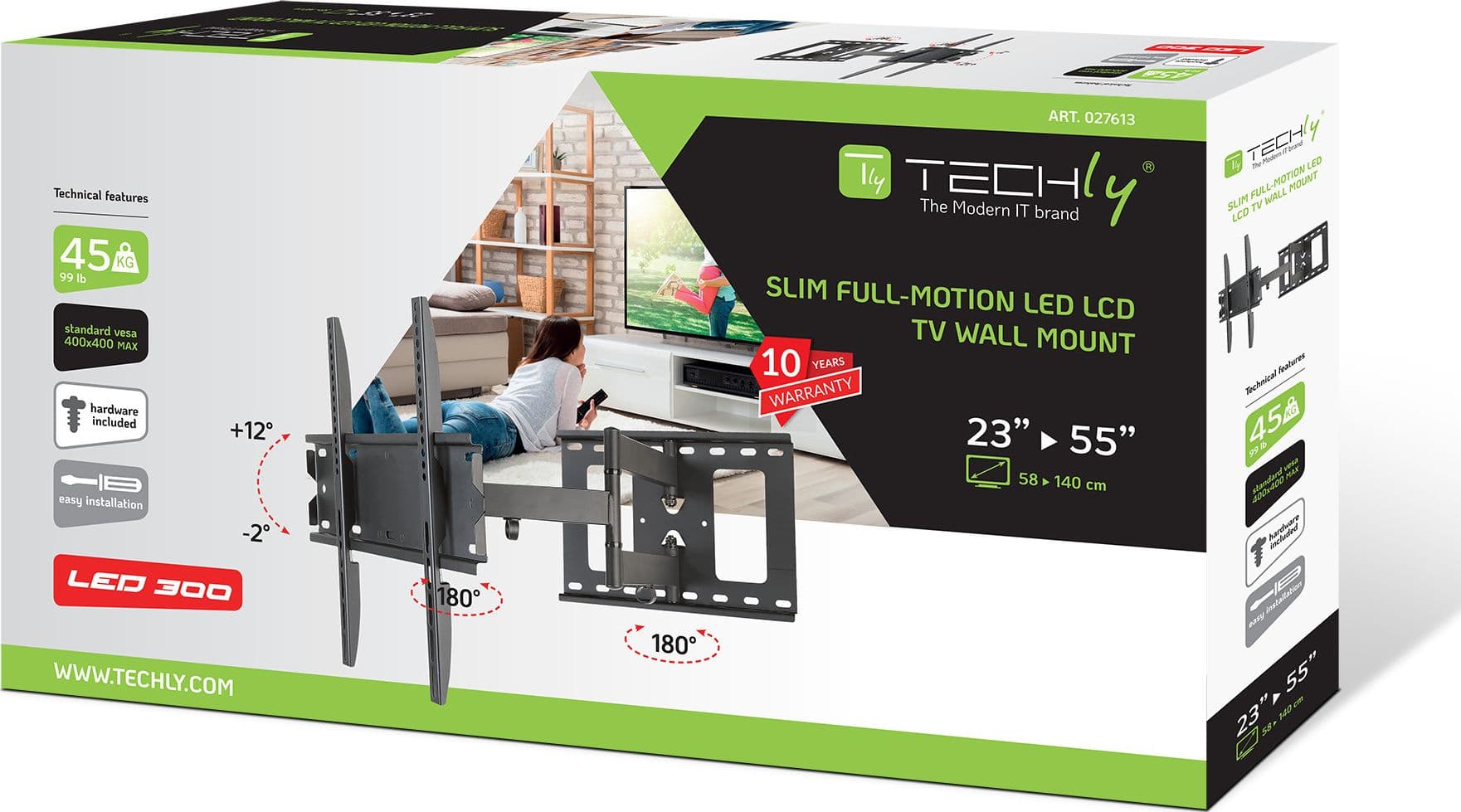 Supporto a Muro per TV LED LCD 23-55'' Estensibile Slim Full-Motion in Supporti da parete e da soffitto Scontolo.net - Potenza, commercioVirtuoso.it
