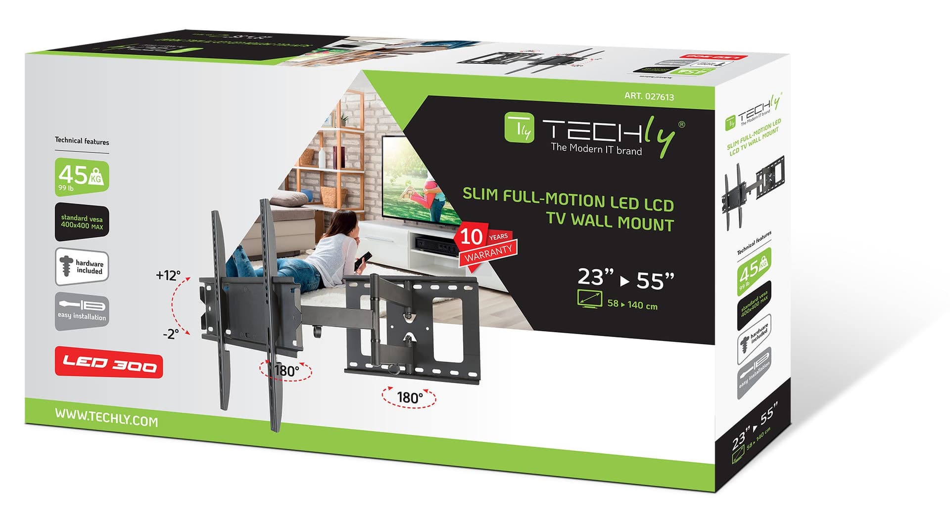 Supporto a Muro per TV LED LCD 23-55'' Estensibile Slim Full-Motion in Supporti da parete e da soffitto Scontolo.net - Potenza, commercioVirtuoso.it