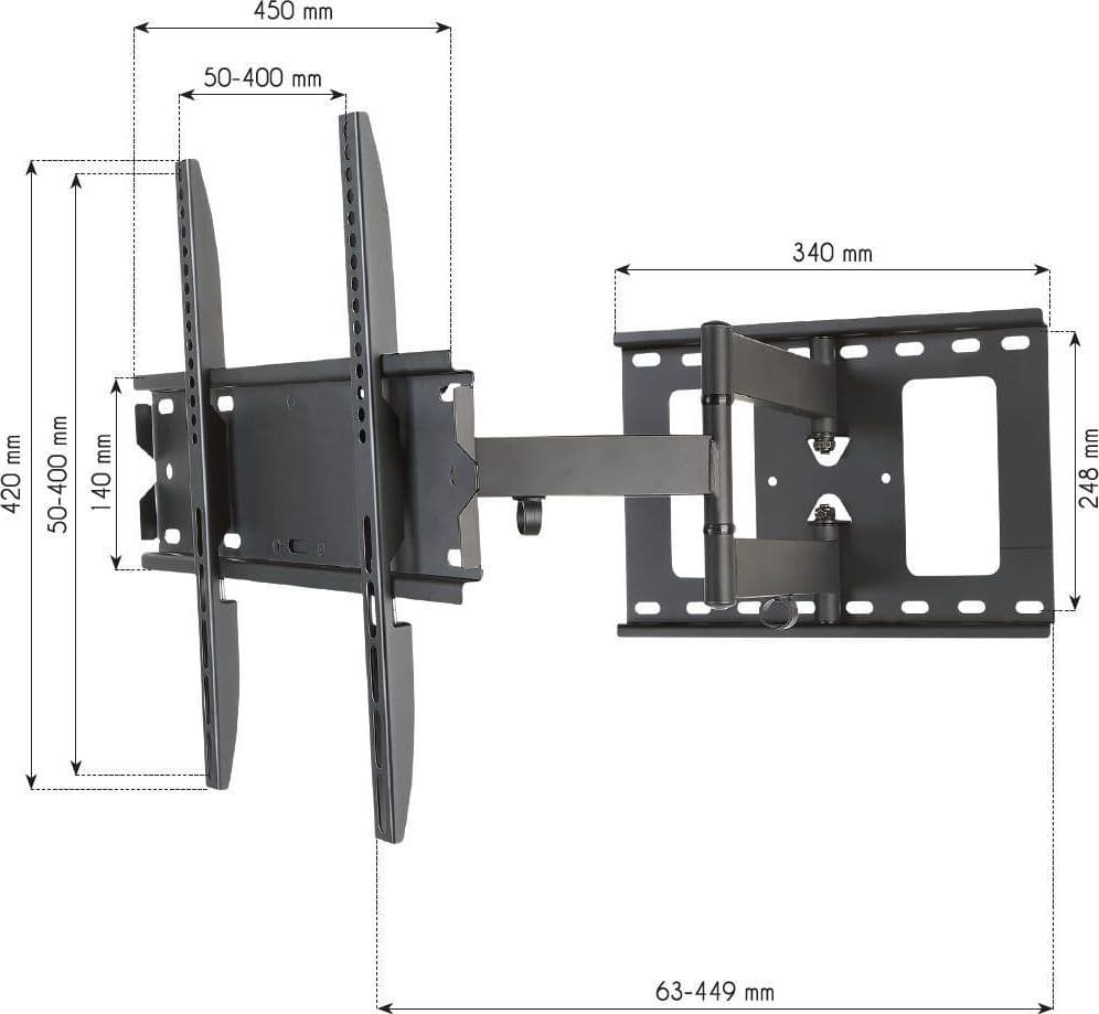 Supporto a Muro per TV LED LCD 23-55'' Estensibile Slim Full-Motion in Supporti da parete e da soffitto Scontolo.net - Potenza, commercioVirtuoso.it