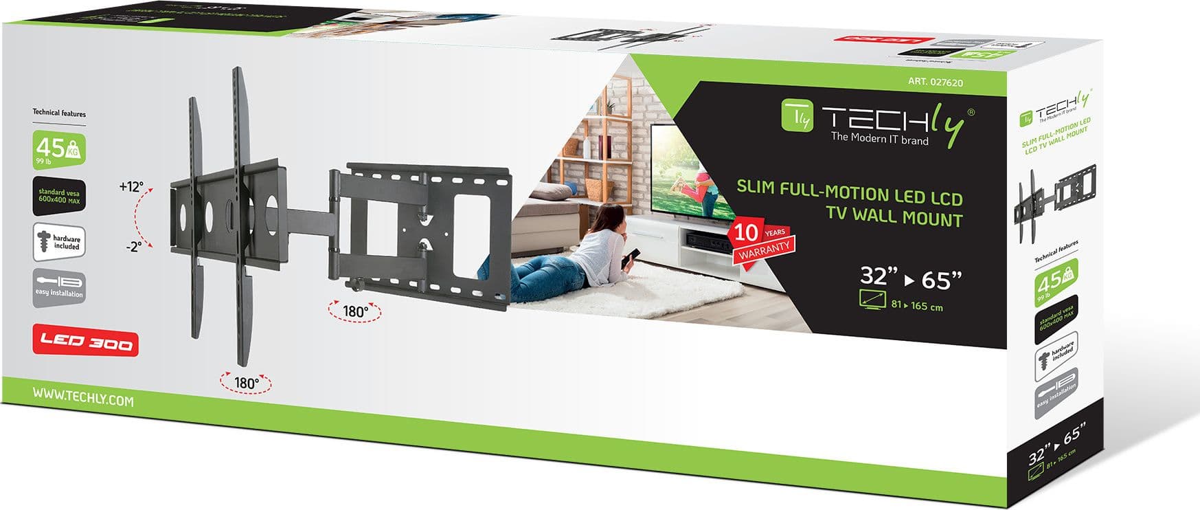 Supporto a Muro per TV LED LCD 32-65'' Estensibile Slim Full-Motion in Supporti da parete e da soffitto Scontolo.net - Potenza, commercioVirtuoso.it
