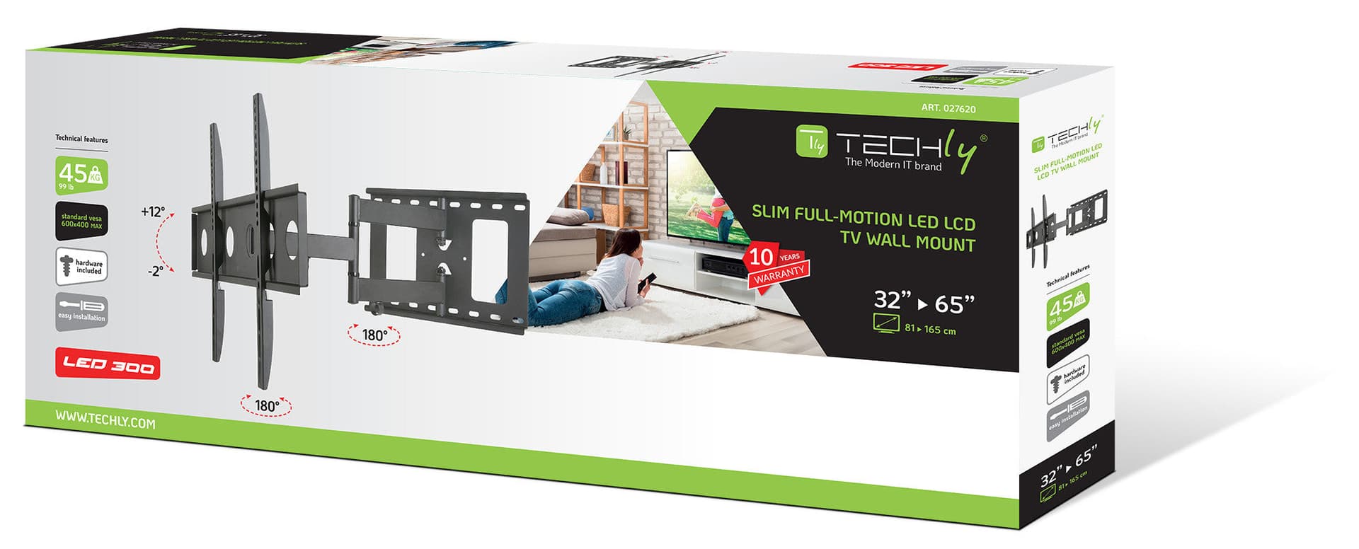 Supporto a Muro per TV LED LCD 32-65'' Estensibile Slim Full-Motion in Supporti da parete e da soffitto Scontolo.net - Potenza, commercioVirtuoso.it