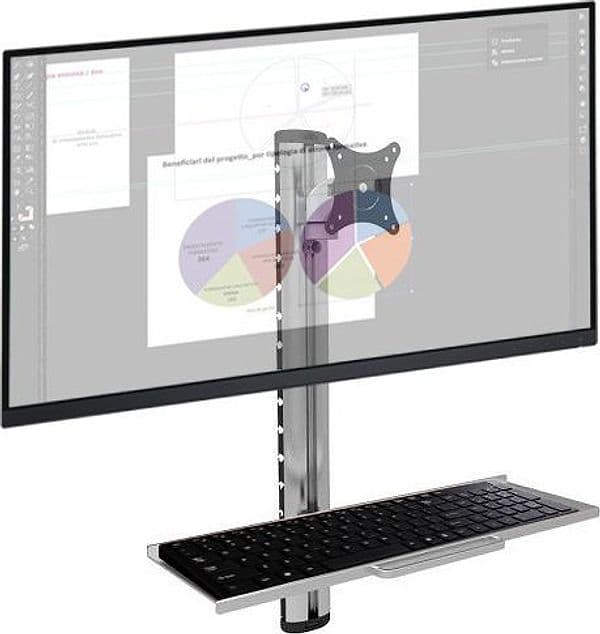 Postazione di lavoro a parete con supporto monitor e ripiano tastiera in Piattaforme e cassetti tastiera Scontolo.net - Potenza, commercioVirtuoso.it