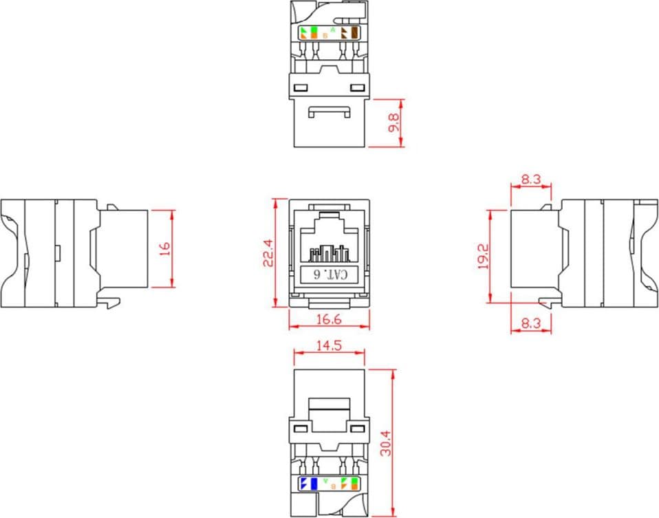 Frutto Keystone RJ45 Cat.6 UTP Tooless in Cavi Ethernet Scontolo.net - Potenza, commercioVirtuoso.it