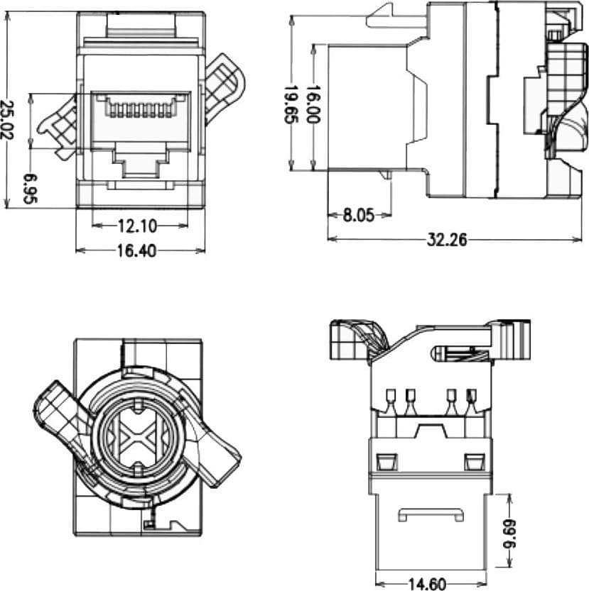 Frutto Keystone RJ45 Cat.6A UTP Tooless in Cavi Ethernet Scontolo.net - Potenza, commercioVirtuoso.it