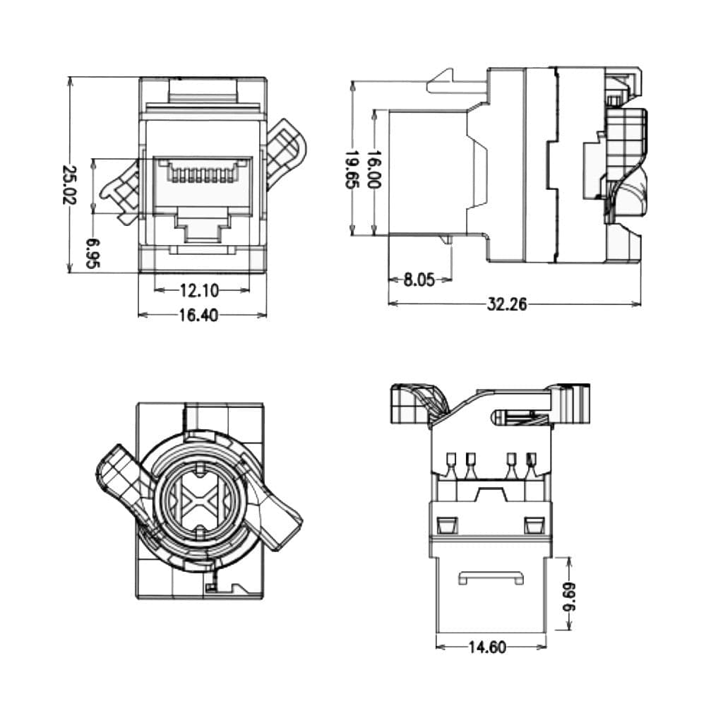 Frutto Keystone RJ45 Cat.6A UTP Tooless in Cavi Ethernet Scontolo.net - Potenza, commercioVirtuoso.it