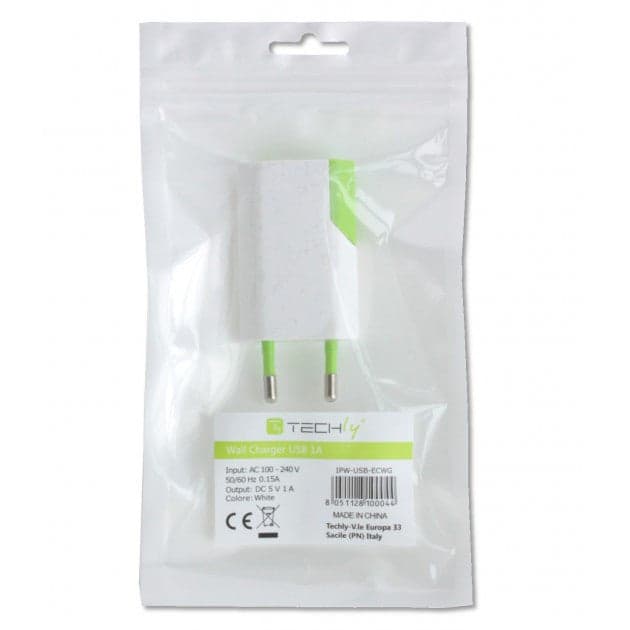 Caricatore USB 1A Compatto Spina Europea Bianco/Verde in Caricabatterie da muro Scontolo.net - Potenza, commercioVirtuoso.it