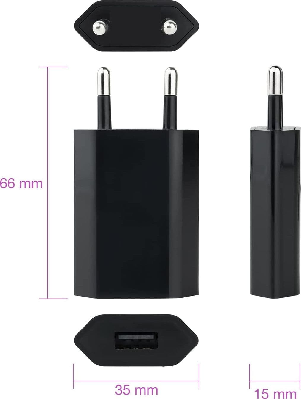 Caricatore USB 1A Compatto Spina Europea Nero in Caricabatterie da muro Scontolo.net - Potenza, commercioVirtuoso.it