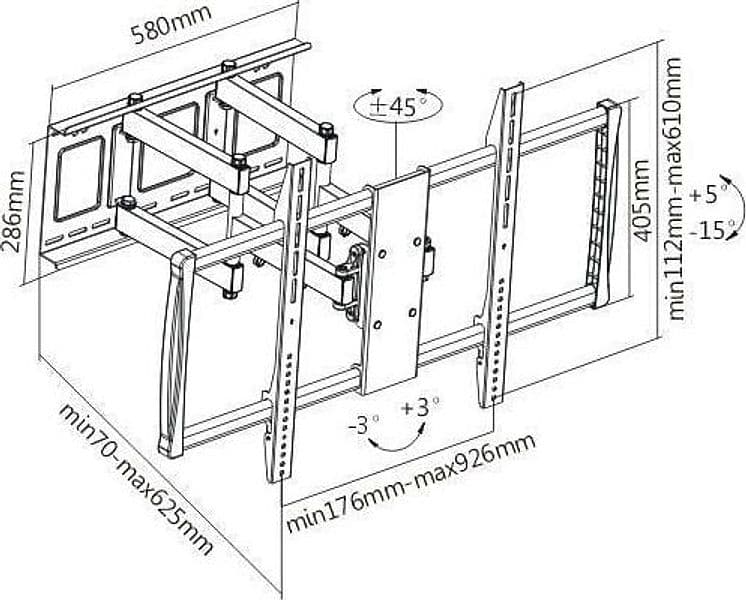 Staffa universale Full-Motion per fissaggio a parete di grandi schermi 60-100'' in Supporti da parete e da soffitto Scontolo.net - Potenza, commercioVirtuoso.it