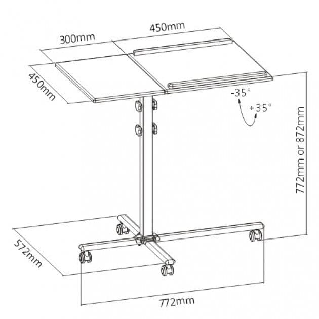 Carrello per Proiettore e Notebook a Due Ripiani Regolabile in Altezza in Supporti per proiettori Scontolo.net - Potenza, commercioVirtuoso.it