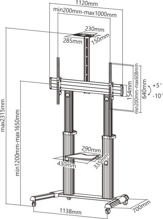 Supporto mobile da pavimento per TV Ultra larghe 60-100'' in Supporti da parete e da soffitto Scontolo.net - Potenza, commercioVirtuoso.it