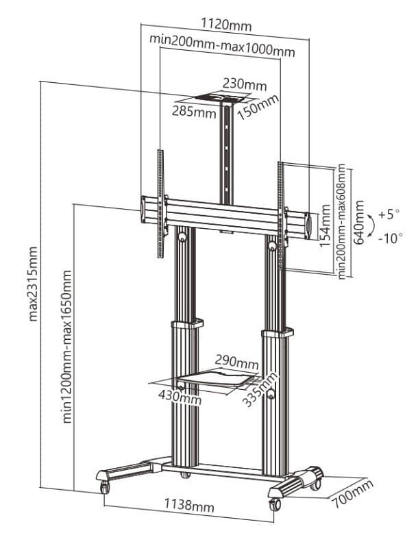 Supporto mobile da pavimento per TV Ultra larghe 60-100'' in Supporti da parete e da soffitto Scontolo.net - Potenza, commercioVirtuoso.it