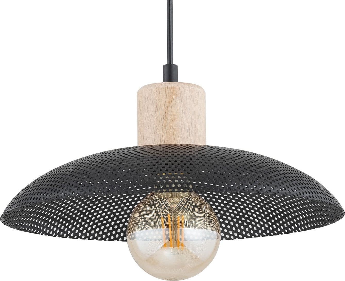 Sospensione Nordica Kobe 1 Luce In Legno E Acciaio Nero in Lampade a sospensione LuceArt - Montecorvino Pugliano, commercioVirtuoso.it