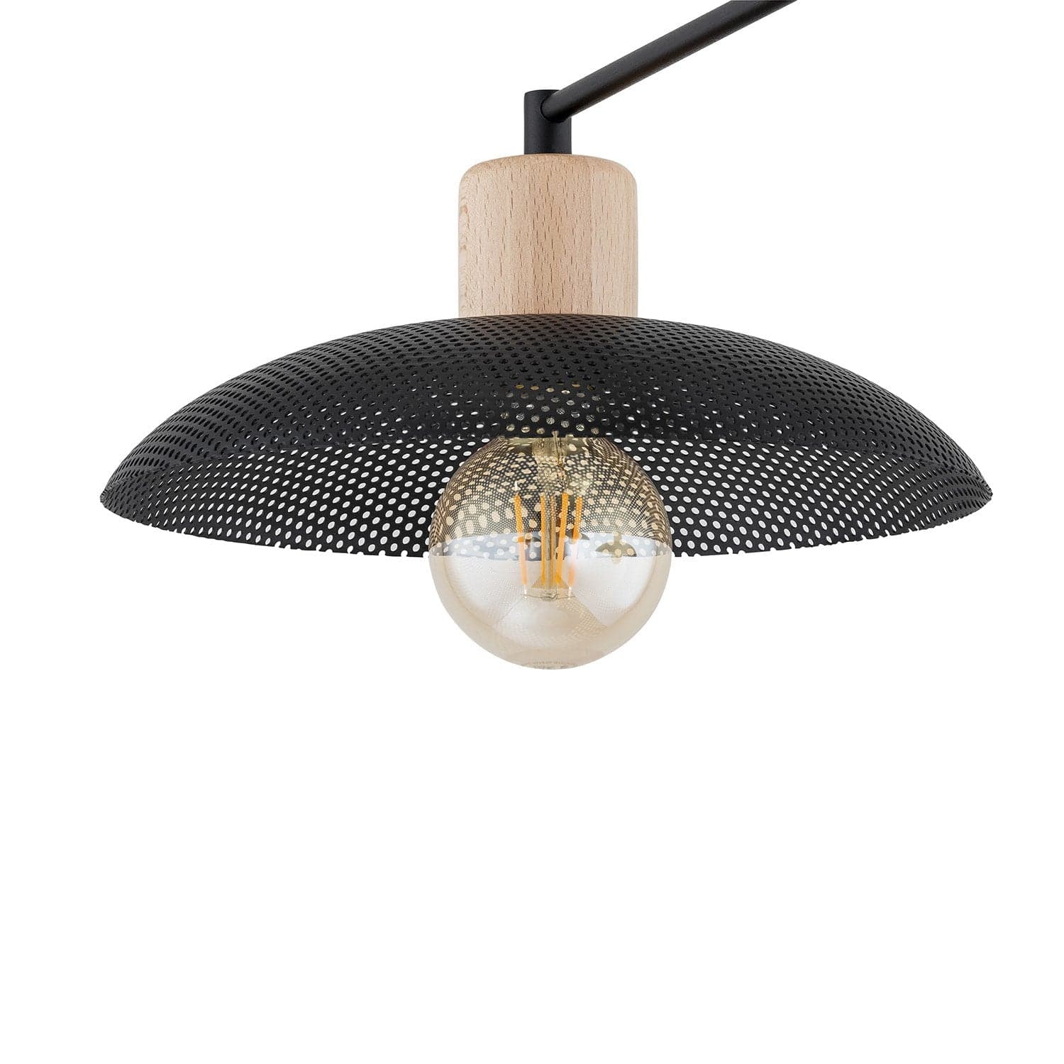 Plafoniera Nordica Kobe 2 Luci In Legno E Acciaio Nero in Lampade a sospensione LuceArt - Montecorvino Pugliano, commercioVirtuoso.it