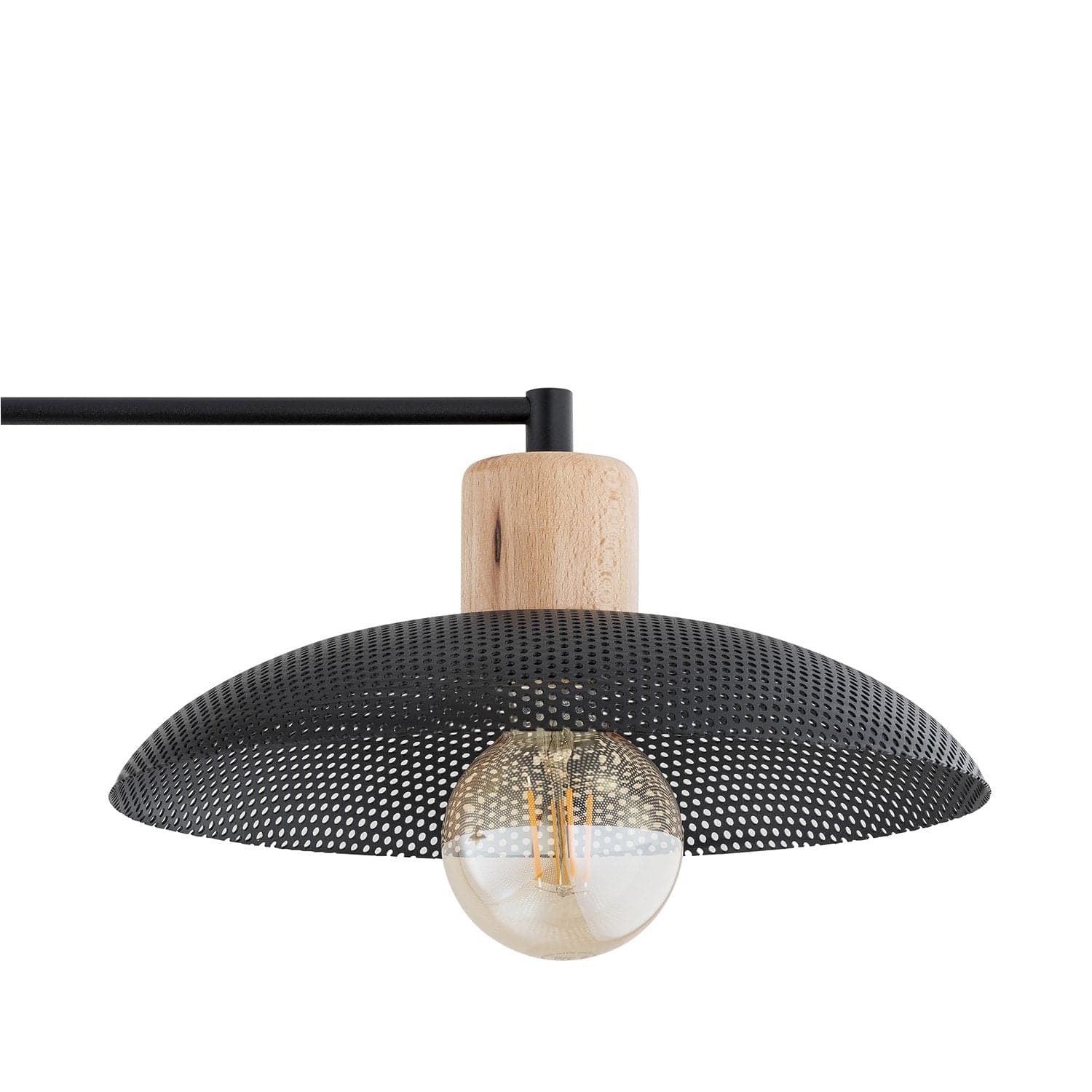 Plafoniera Nordica Kobe 2 Luci In Legno E Acciaio Nero in Lampade a sospensione LuceArt - Montecorvino Pugliano, commercioVirtuoso.it