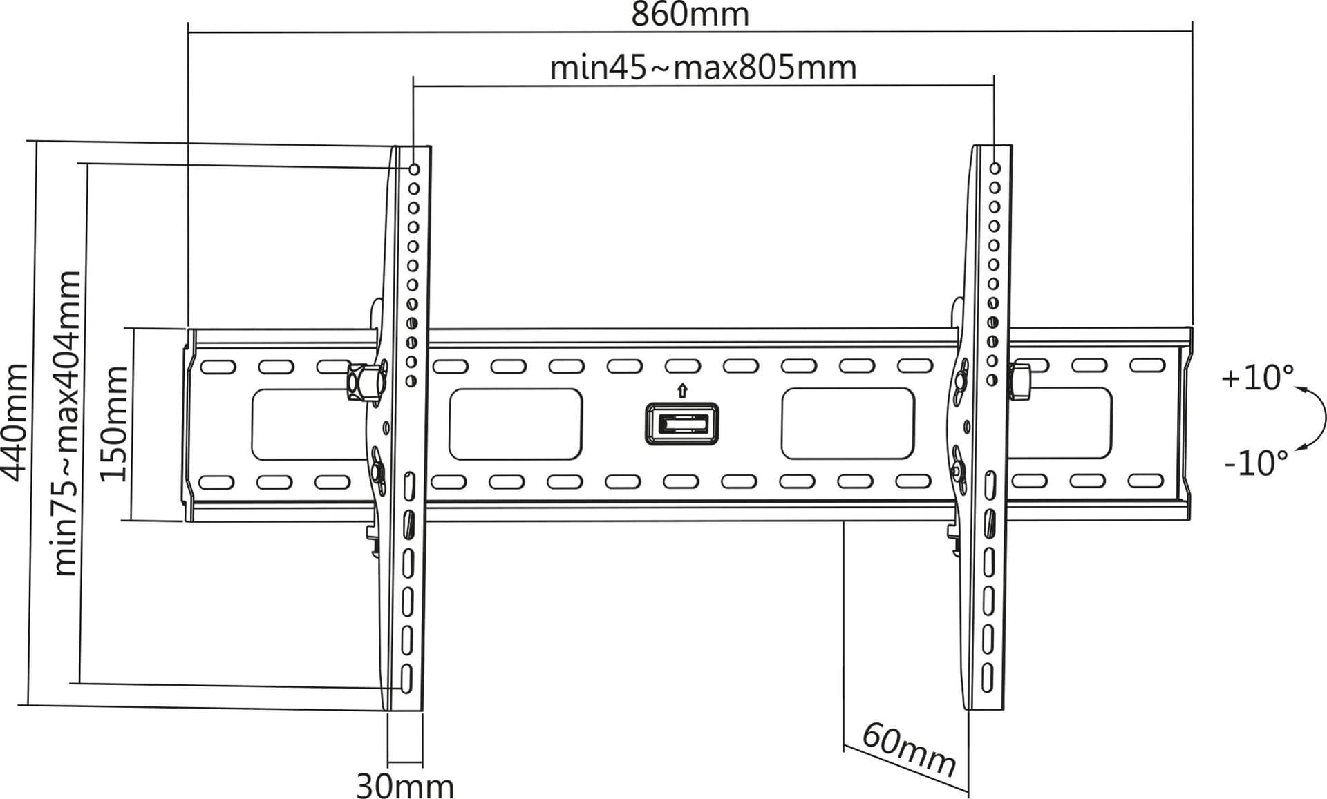 Supporto universale inclinabile da parete per TV Flat-Panel 37-90'' in Supporti da parete e da soffitto Scontolo.net - Potenza, commercioVirtuoso.it