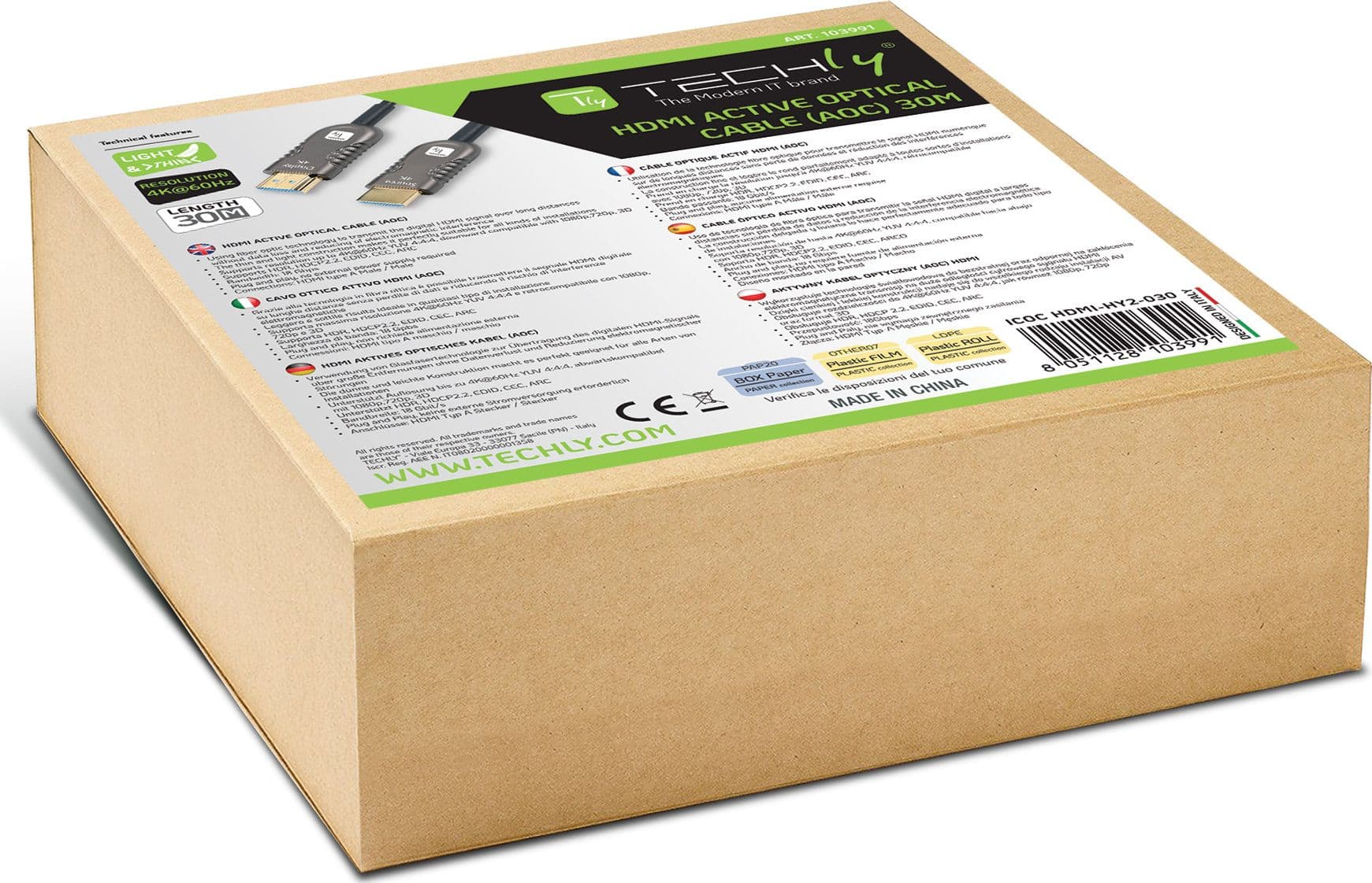 Cavo Ottico Attivo HDMI&trade 2.0 AOC 4K 18Gbps HDMI&trade A/A M/M 30m in Cavi HDMI Scontolo.net - Potenza, commercioVirtuoso.it