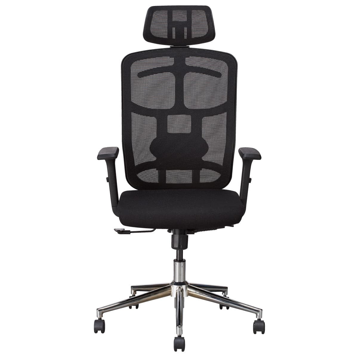 Sedia per Ufficio con Schienale Alto, Poggiatesta e Base Cromata Nero in Sedie da scrivania Scontolo.net - Potenza, commercioVirtuoso.it