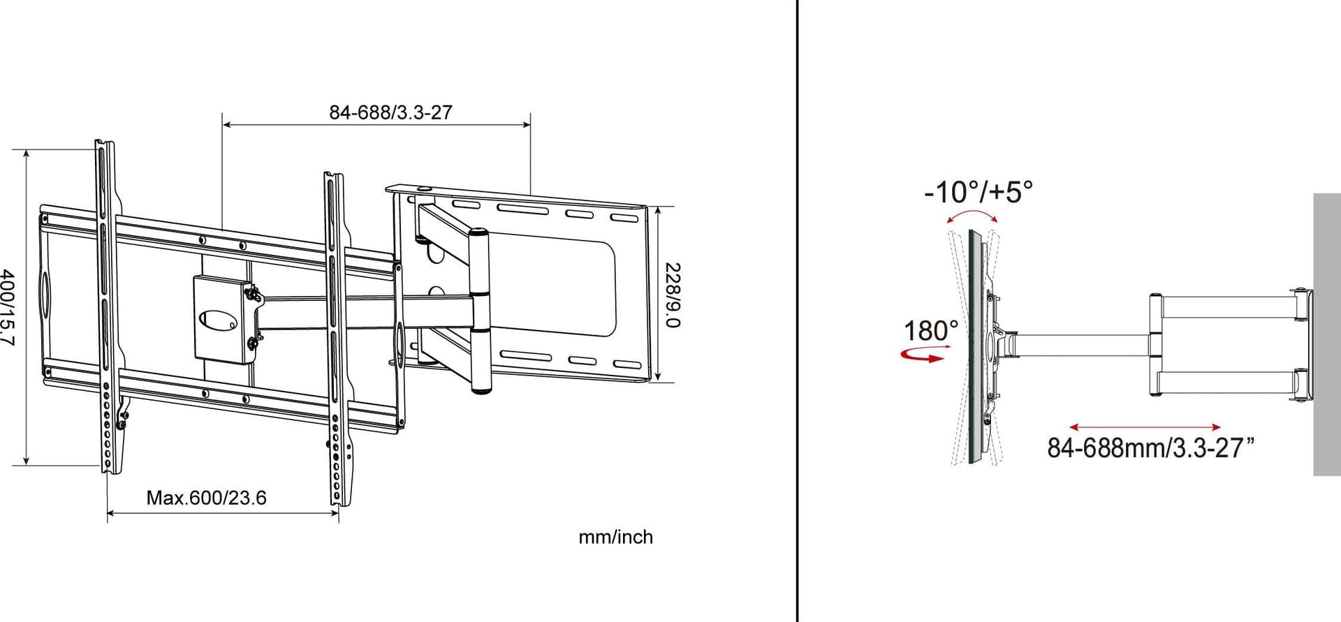 Supporto a Muro Slim per TV LED LCD 32-70'' Nero in Supporti da parete e da soffitto Scontolo.net - Potenza, commercioVirtuoso.it