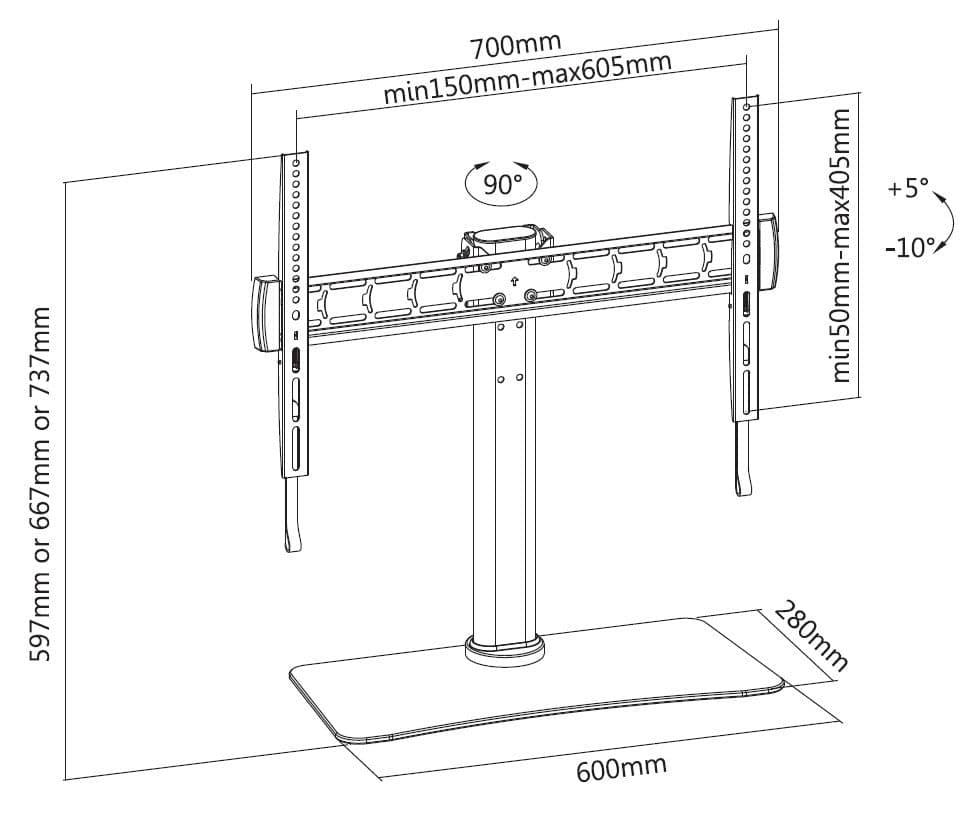 Supporto Slim Universale da Tavolo per TV LED LCD 32-55'' in Supporti da parete e da soffitto Scontolo.net - Potenza, commercioVirtuoso.it