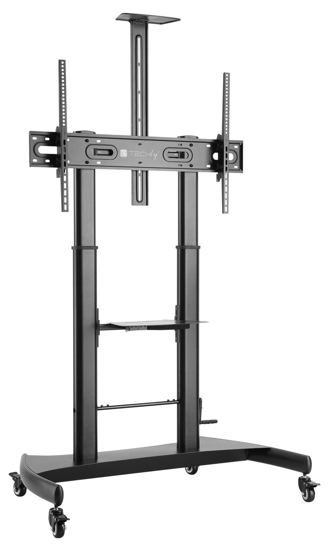 Supporto a pavimento per TV con regolazione manuale altezza, in acciaio, per TV da 60'' a 100'' in Mobili Scontolo.net - Potenza, commercioVirtuoso.it