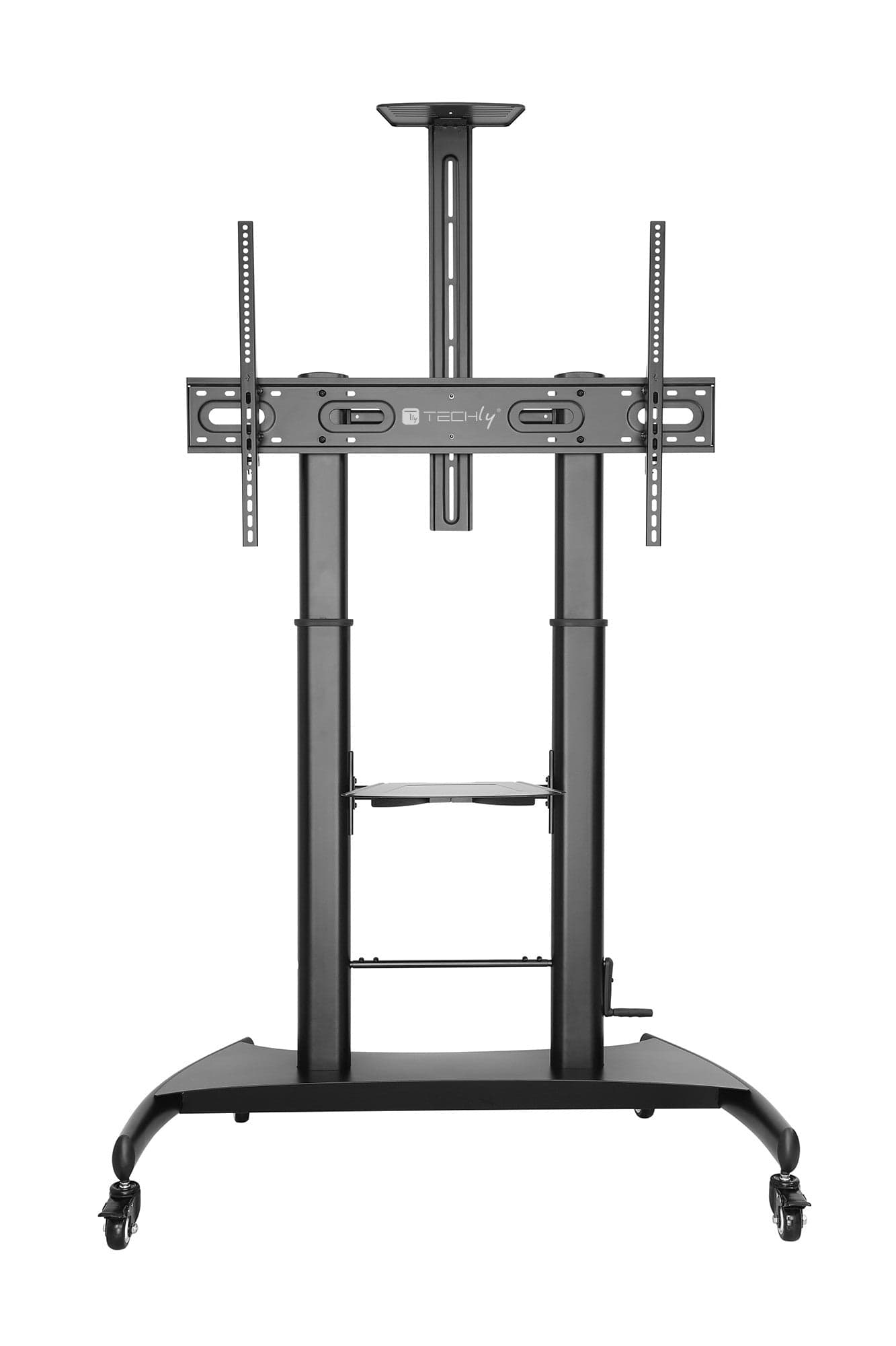 Supporto a pavimento per TV con regolazione manuale altezza, in acciaio, per TV da 60'' a 100'' in Mobili Scontolo.net - Potenza, commercioVirtuoso.it
