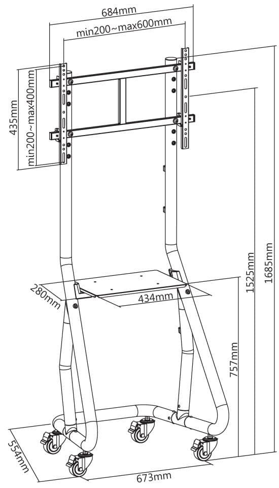 Supporto a pavimento per TV da 37'' a 80'' in Mobili Scontolo.net - Potenza, commercioVirtuoso.it