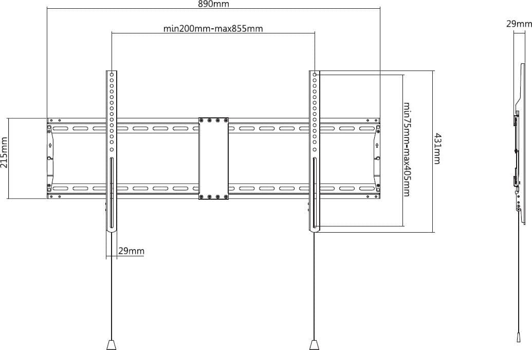 Staffa a Muro Fissa TV LED LCD 43-90'' in Supporti da parete e da soffitto Scontolo.net - Potenza, commercioVirtuoso.it