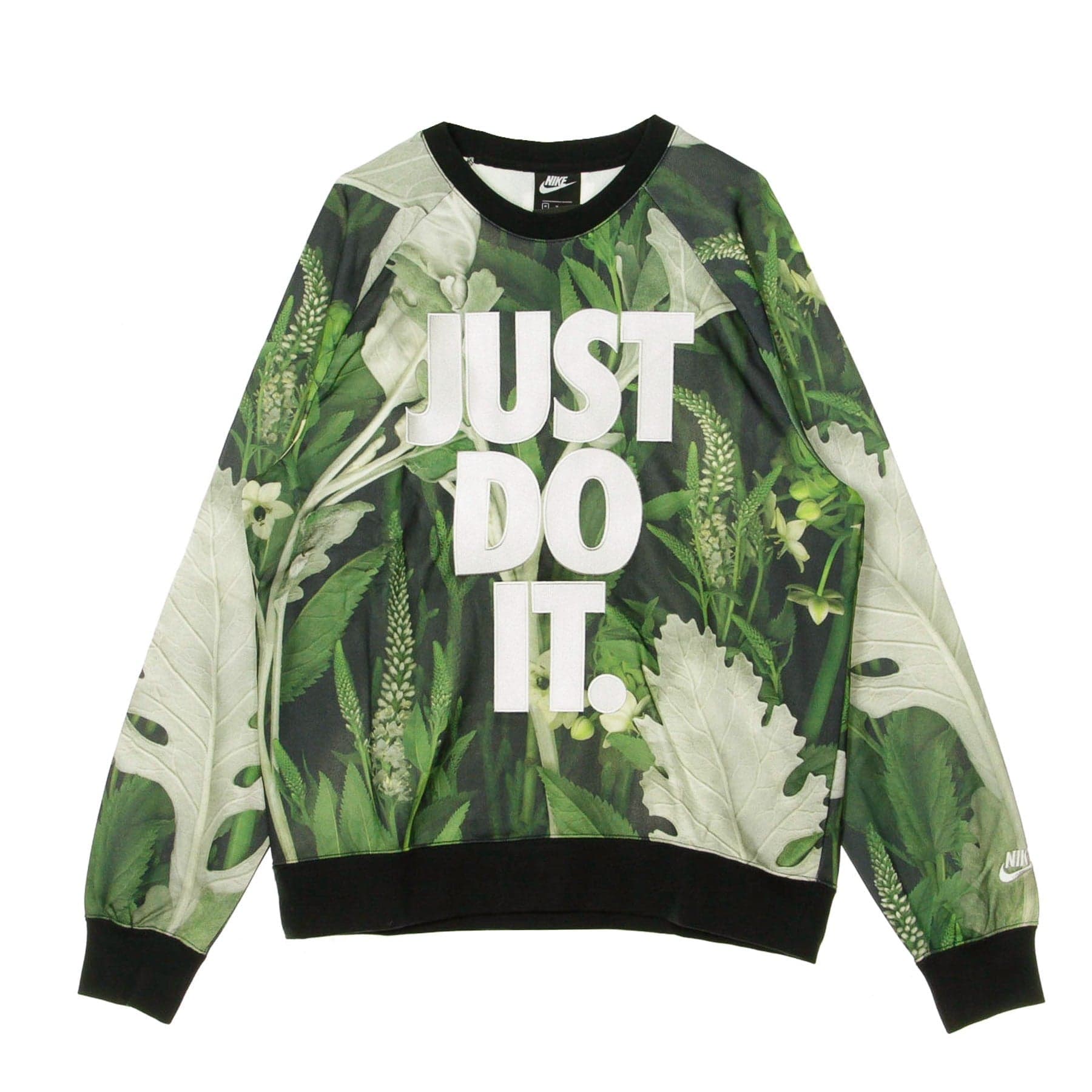 Nike Felpa Leggera Girocollo Uomo Just Do It Crew Floral Spruce Aura