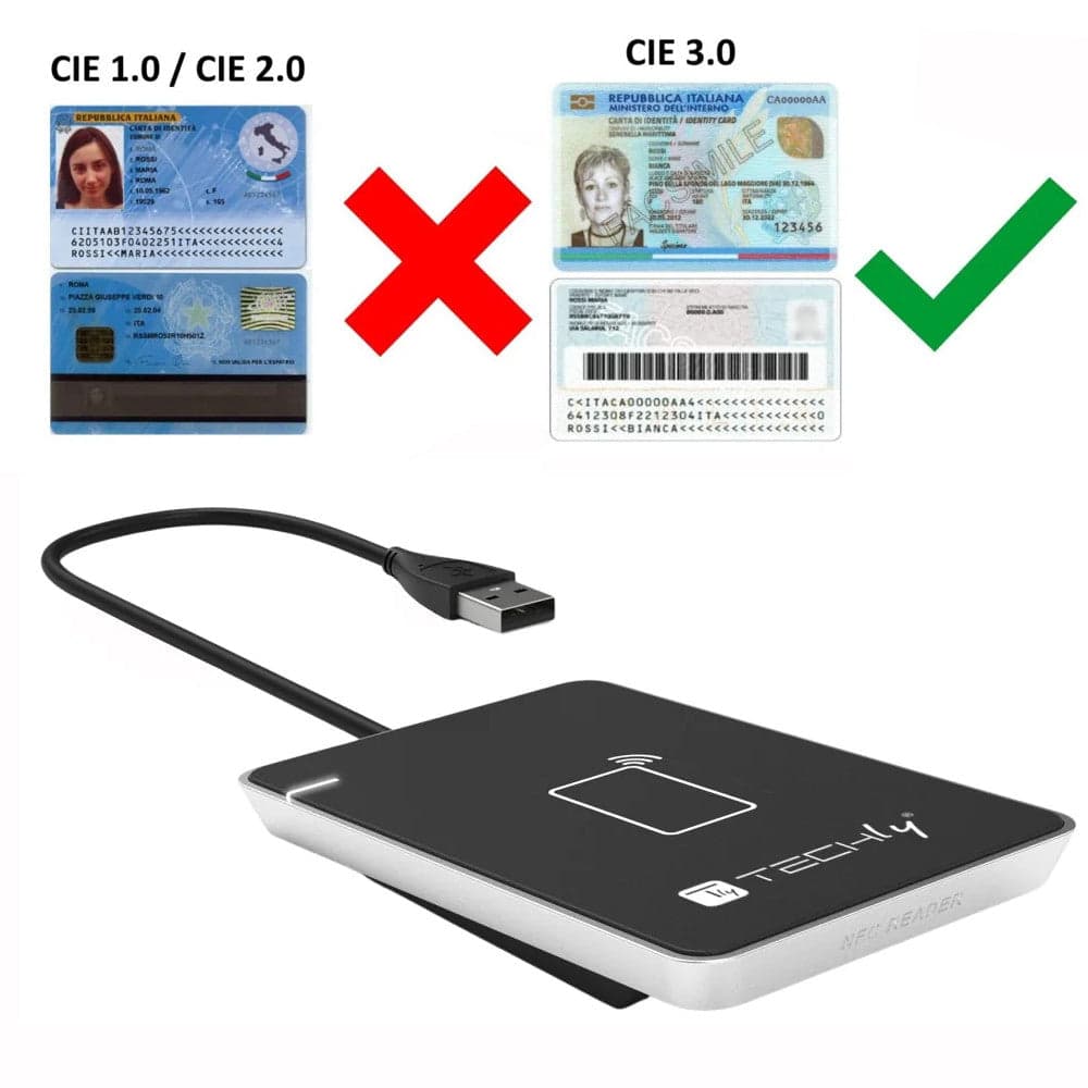 Lettore Contactless Card Reader RFID e NFC per Carta d’Identit&agrave Elettronica e Tessera Sanitaria in Lettori schede di memoria esterni Scontolo.net - Potenza, commercioVirtuoso.it