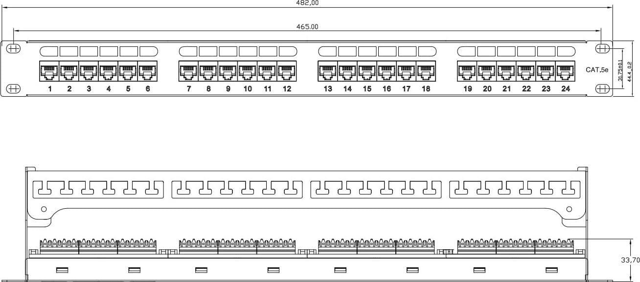 Pannello Patch UTP 24 Posti RJ45 Cat.6 con Barra Gestione Cavi in Cavi Ethernet Scontolo.net - Potenza, commercioVirtuoso.it