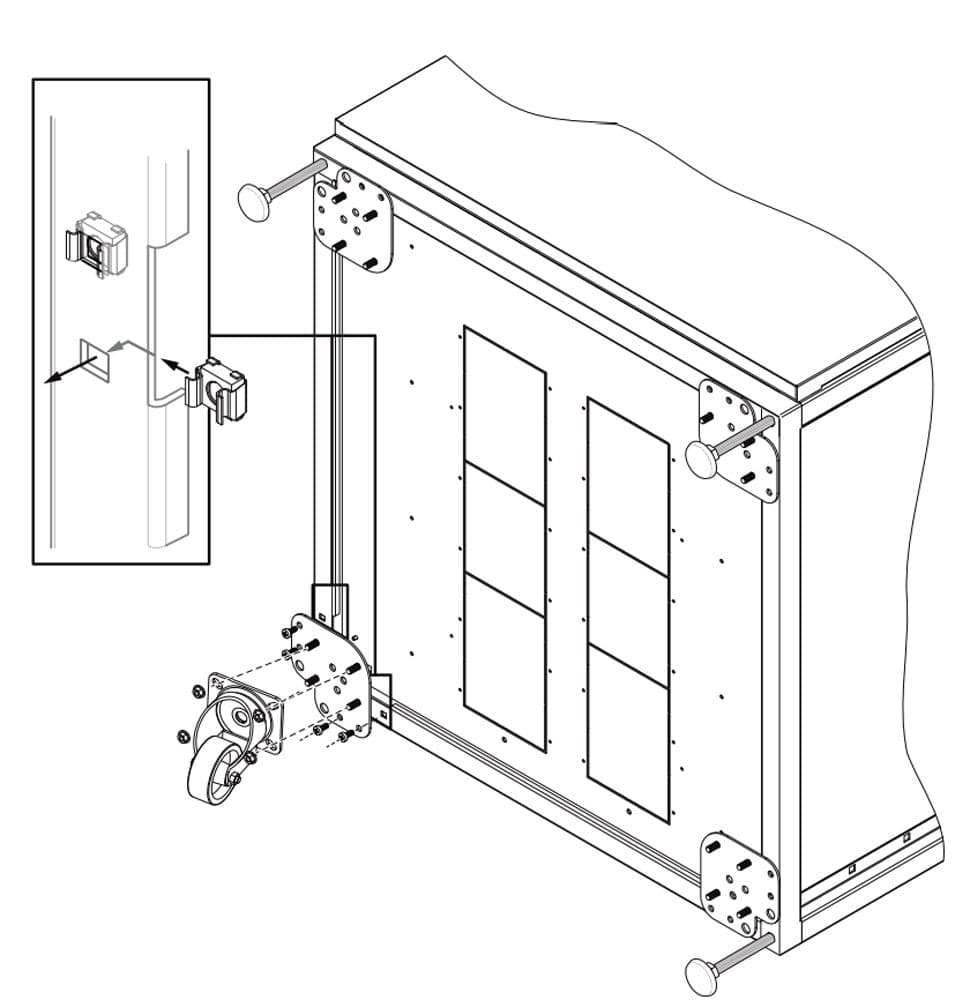 Kit 4 Ruote per Armadi con Piastre per Montaggio Simultaneo Piedini in Rotelle Scontolo.net - Potenza, commercioVirtuoso.it