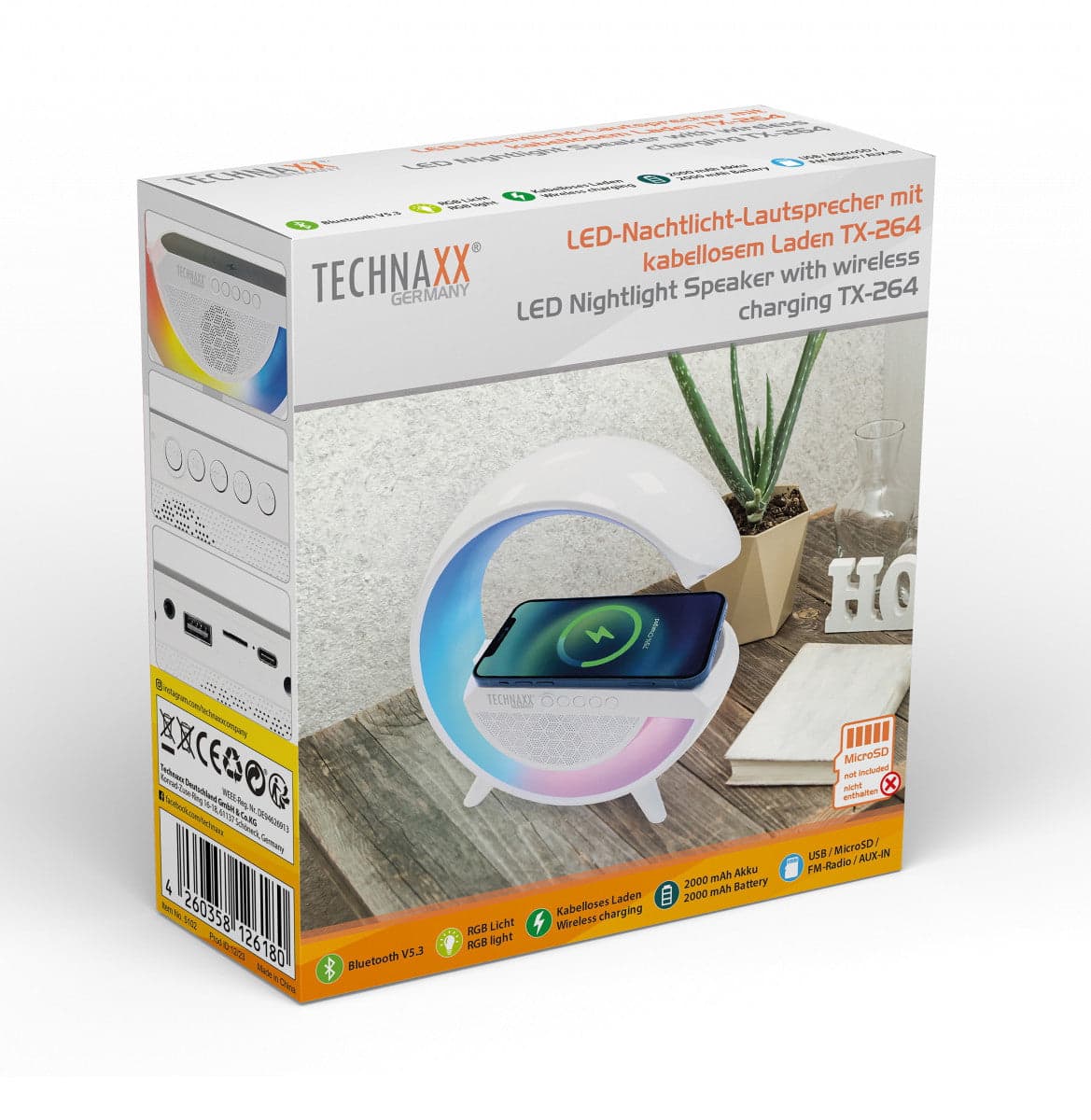 Altoparlante Bluetooth v5.3 con Luce LED e Ricarica Wireless, TX-264 in Wake-up Light Scontolo.net - Potenza, commercioVirtuoso.it
