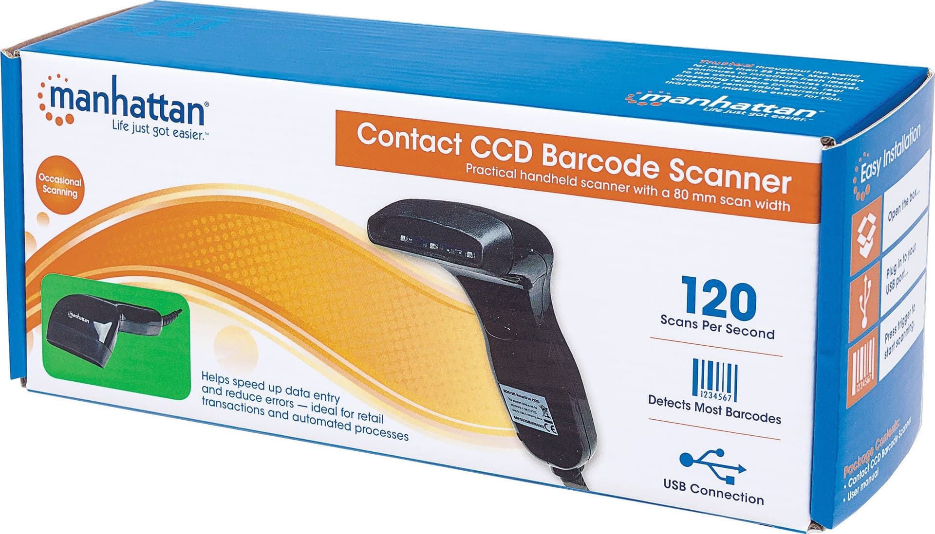 Lettore di Codici a Barre CCD 80mm USB Retail Box Nero in Lettori di codice a barre Scontolo.net - Potenza, commercioVirtuoso.it
