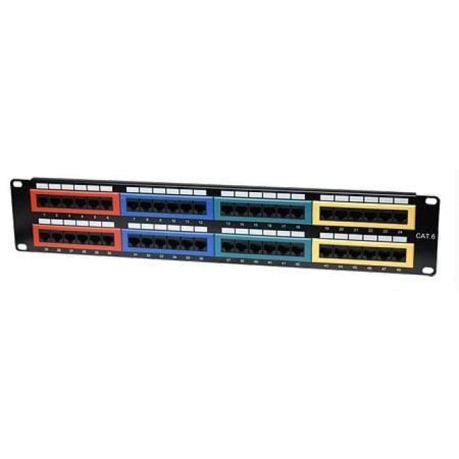 Pannello Patch UTP 48 Porte Cat.6 Codifica Colorata in Cavi Ethernet Scontolo.net - Potenza, commercioVirtuoso.it