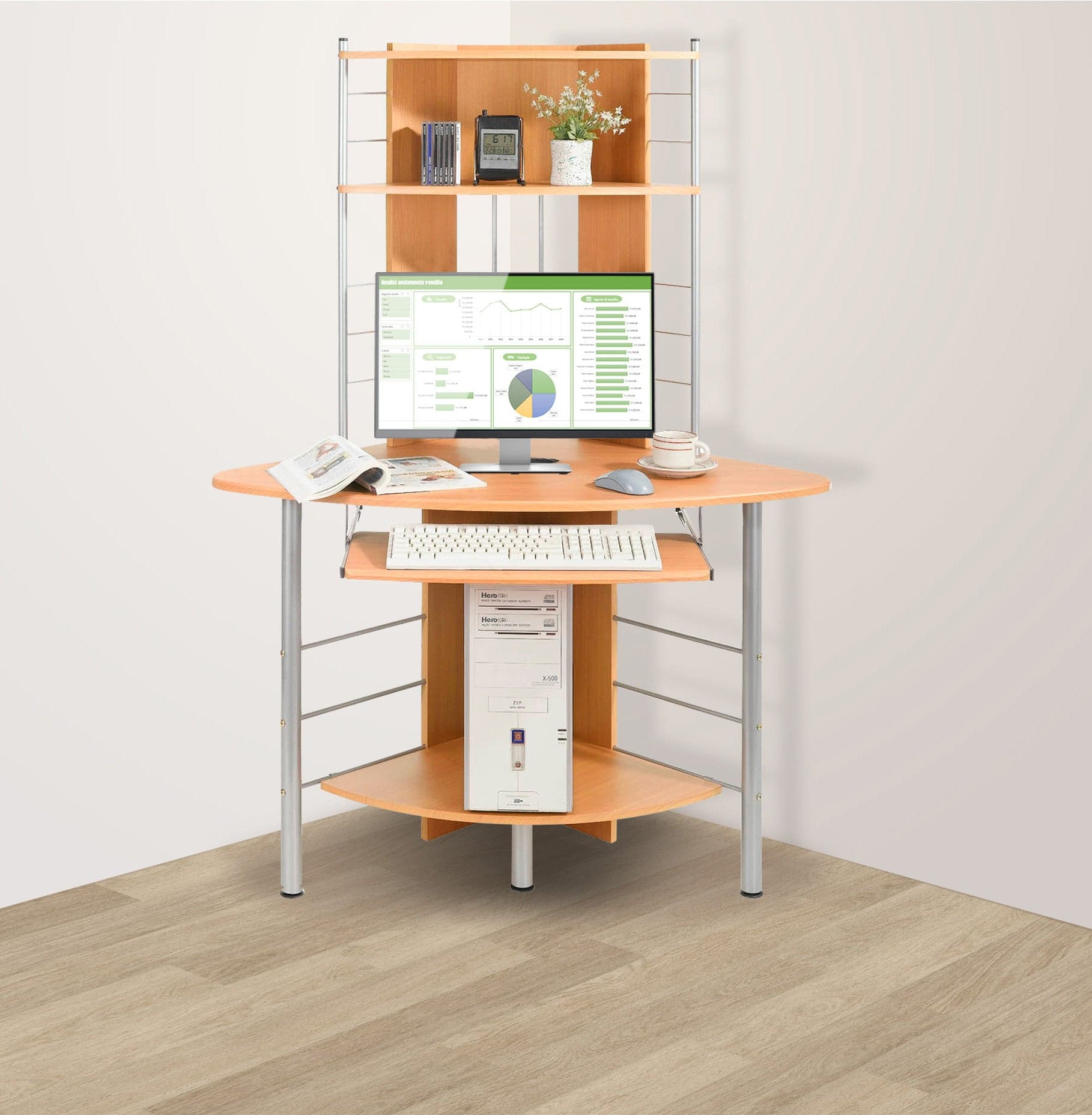 Scrivania per Computer Angolare, Faggio in Scrivanie Scontolo.net - Potenza, commercioVirtuoso.it