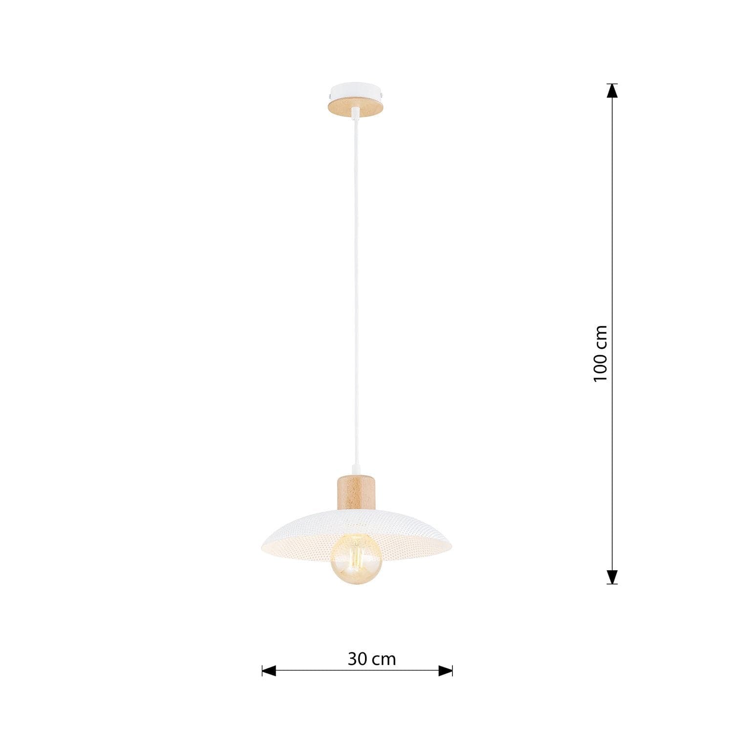 Sospensione Nordica Kobe 1 Luce In Legno E Acciaio Bianco in Lampade a sospensione LuceArt - Montecorvino Pugliano, commercioVirtuoso.it