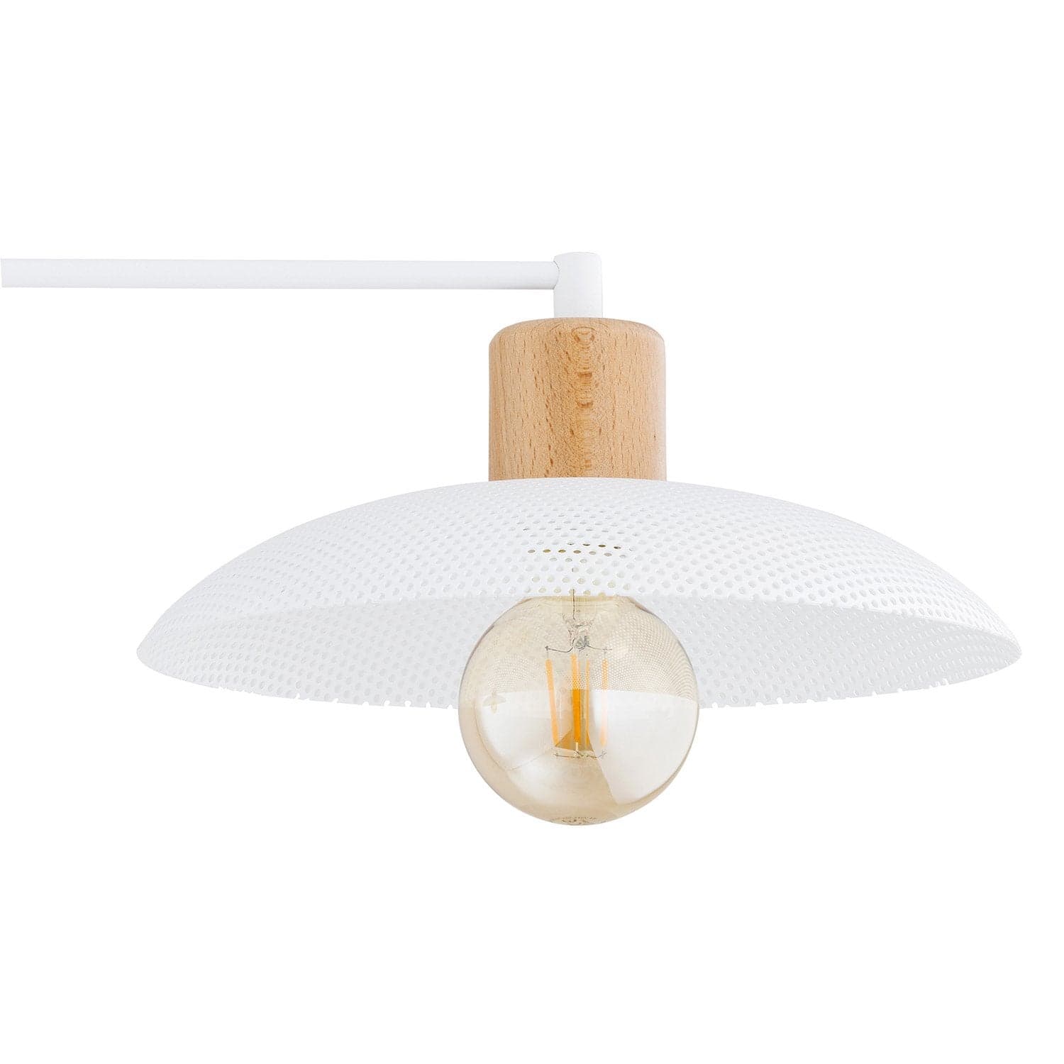 Plafoniera Nordica Kobe 2 Luci In Legno E Acciaio Bianco in Plafoniere LuceArt - Montecorvino Pugliano, commercioVirtuoso.it