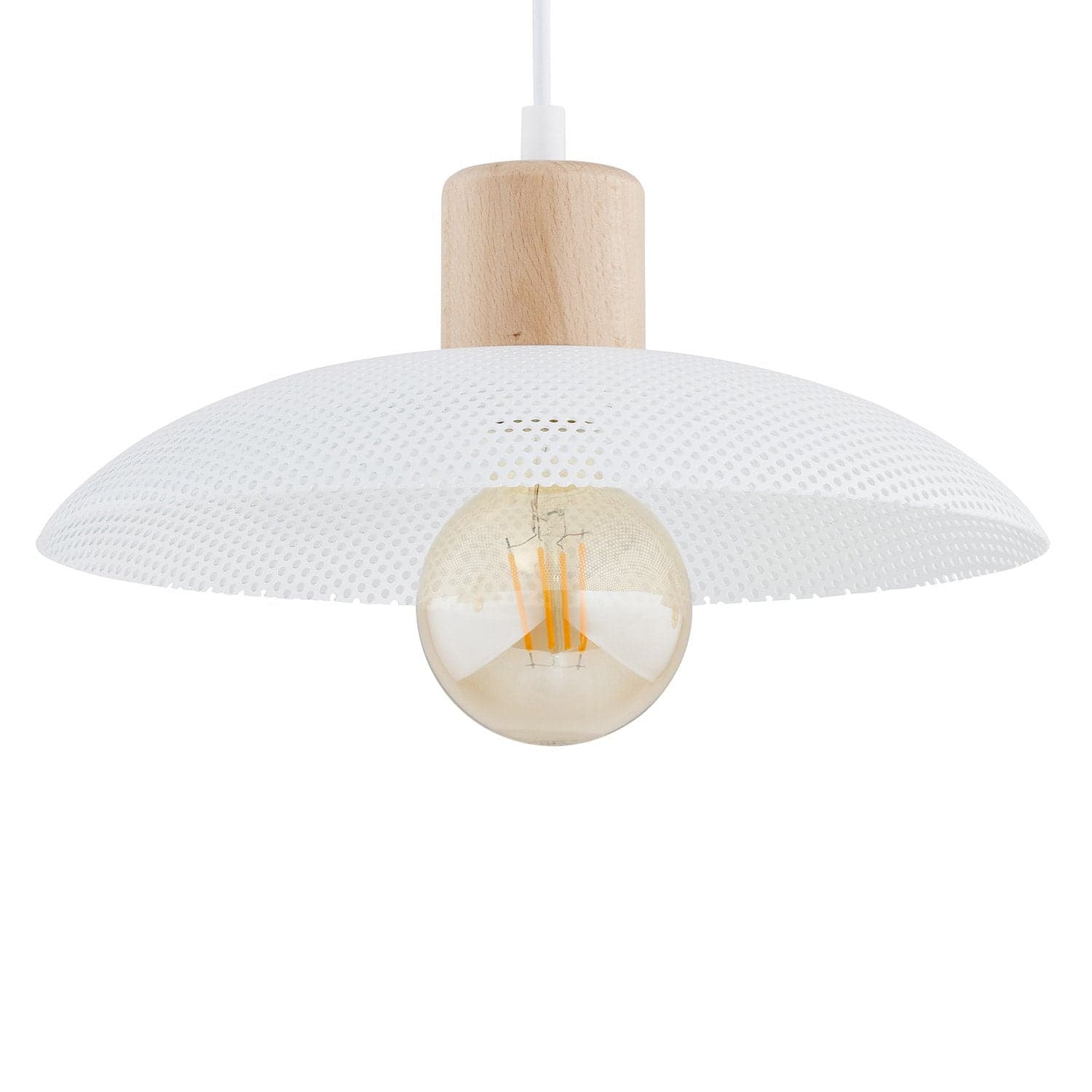 Sospensione Nordica Kobe 3 Luci In Legno E Acciaio Bianco in Lampade a sospensione LuceArt - Montecorvino Pugliano, commercioVirtuoso.it