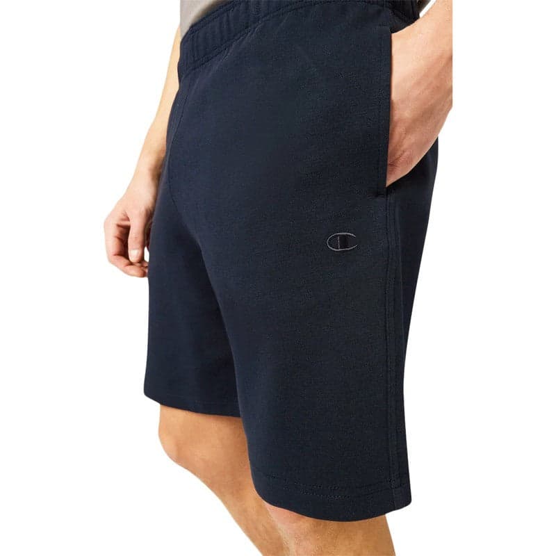 Champion Pantaloncini Uomo Tuta Leggeri in Cotone e Poliestere Spring Poly Terry 280 g Nero in prodotto 3A Moda Mare Sport - Bellaria Igea Marina, commercioVirtuoso.it